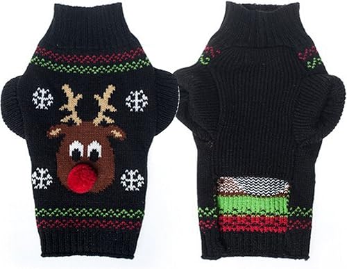 Miniatura 4 de BOBIBI Suéteres para perros para Navidad renos y mascotas ropa cálida de invierno