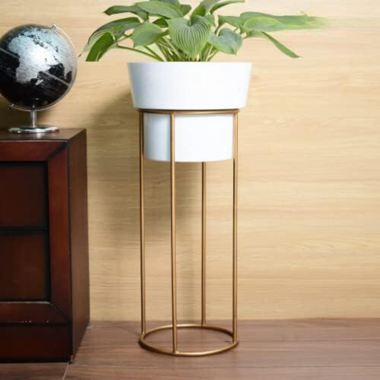 XTIVE DECOR™ Vintage Metal Floor Flower Planter with Stands for Living Room Bedroom Office Home Decor, Display Tall Indoor Plant Stand with Planter Pot Set 1 (White) (B0CRZ2MQ9H) Amazon Price History, Amazon Price Tracker