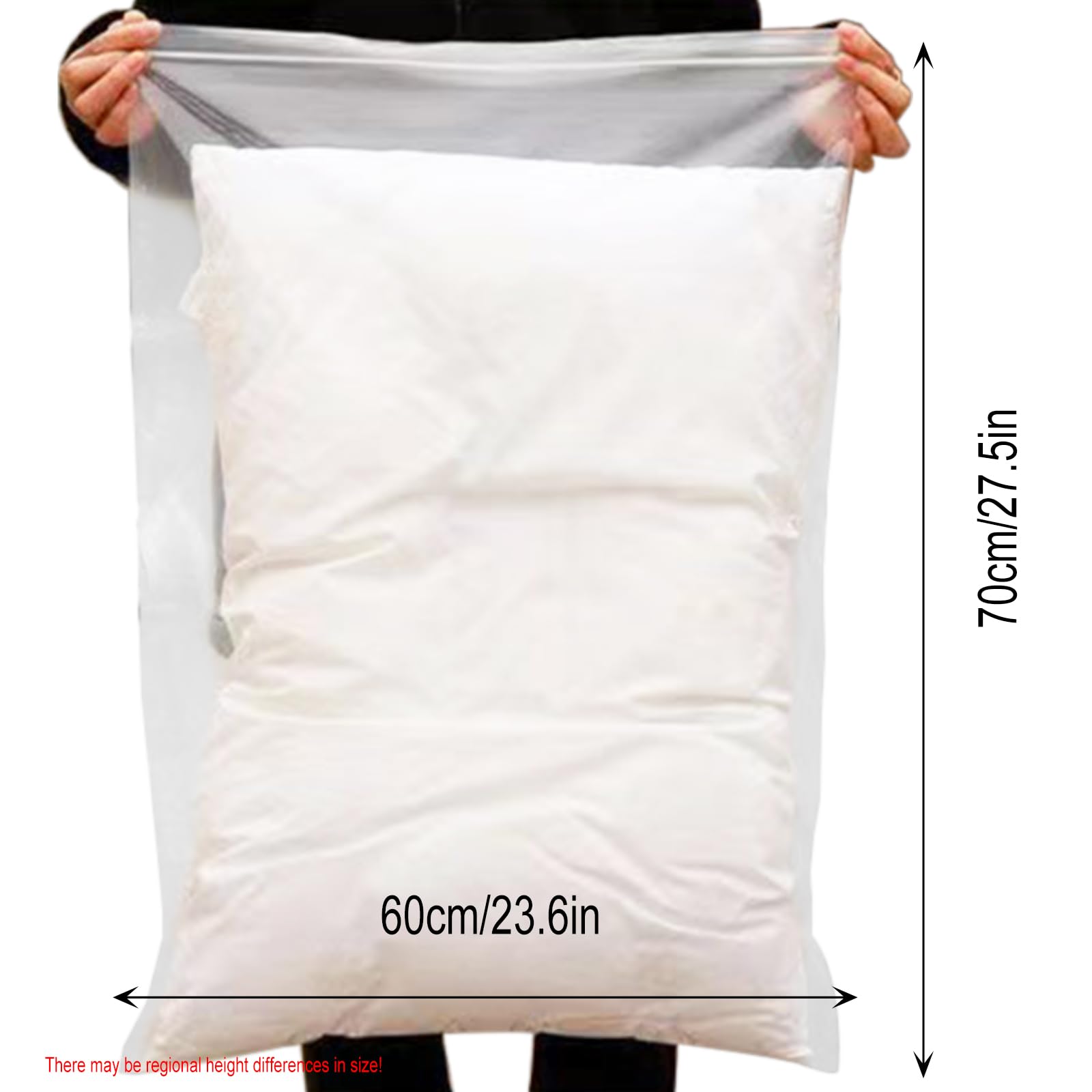 YBCCBY 20 Pz Sacchetti Plastica Trasparente Richiudibili,Buste Richiudibili con Zip a Pressione da 40×60cm,Sacchetti Sigillabili Trasparenti in PE Riutilizzabili per Riporre Vestiti, Trapunte