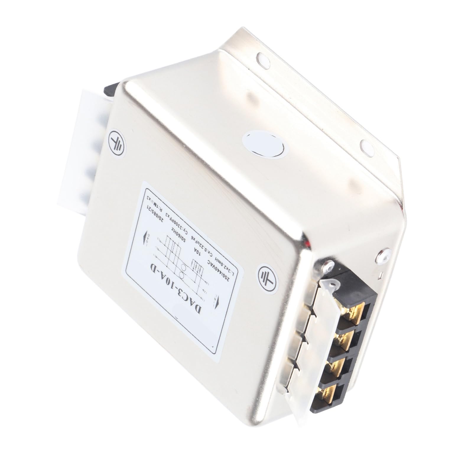 Filtre triphasé, Filtre de Ligne électrique Polyvalent AC250/440V Facile à Installer pour Système de Surveillance de sécurité (10A)