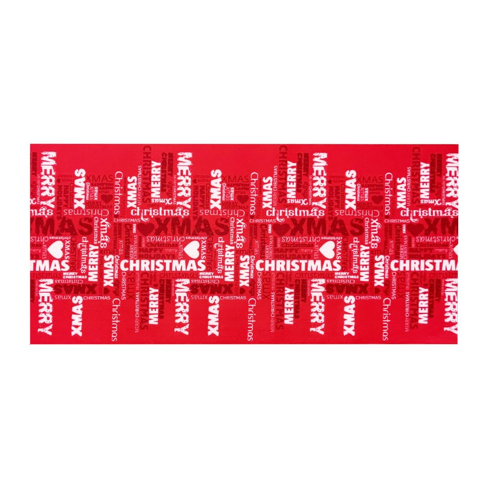 OLIVO.shop JINGLE ROLL Tapis de Noël pour intérieur et extérieur, tapis de Noël sur mesure 1 mètre de large pour événements et aménagements, tapis de Noël sur mesure (WISHES, 20 m)