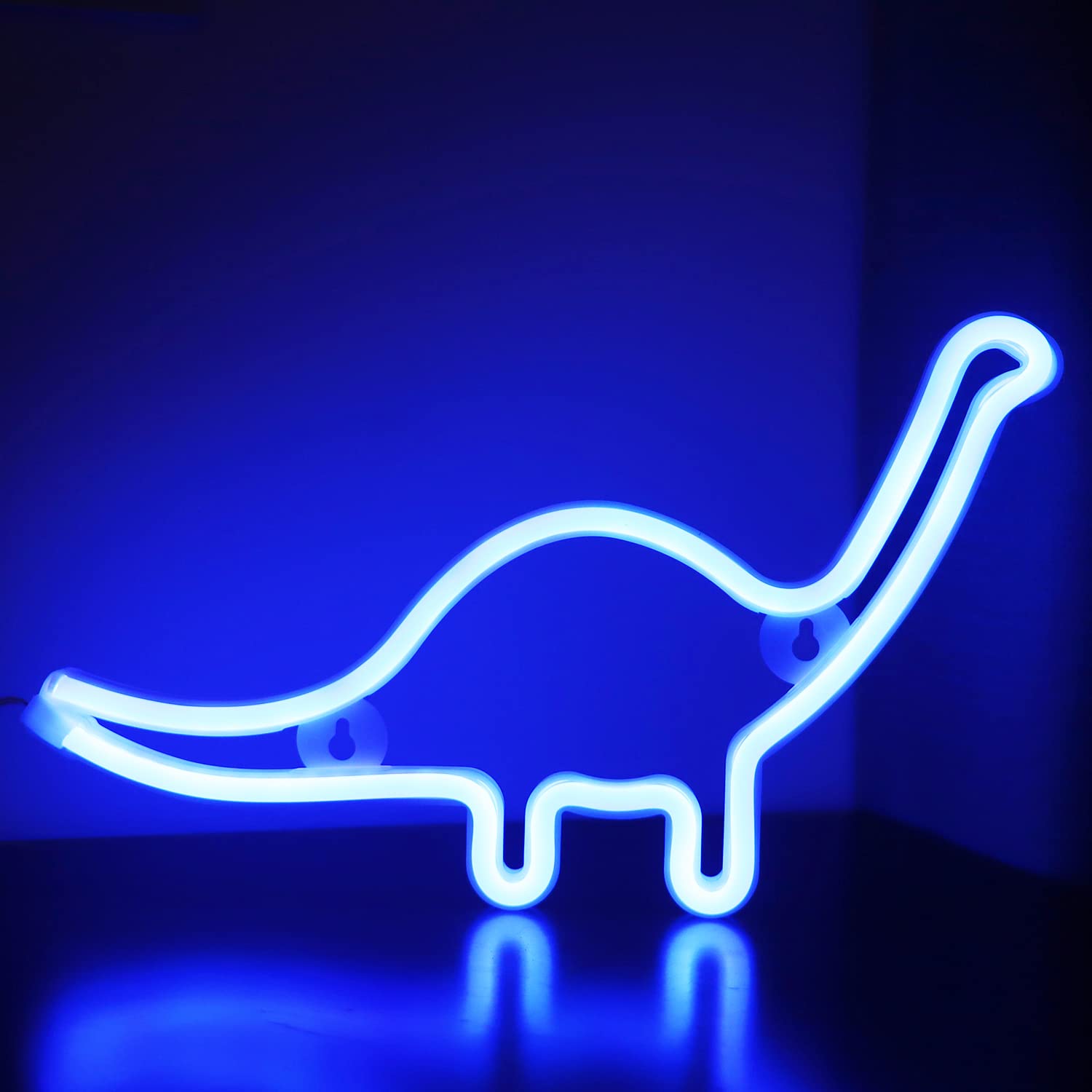 Neon Signs Dinosaur Lights, Neon Lights with Base Art Decorations Battery/USB Operated Dinosaur Night Lights for Christmas, Halloween, Home Decorations (Blue)