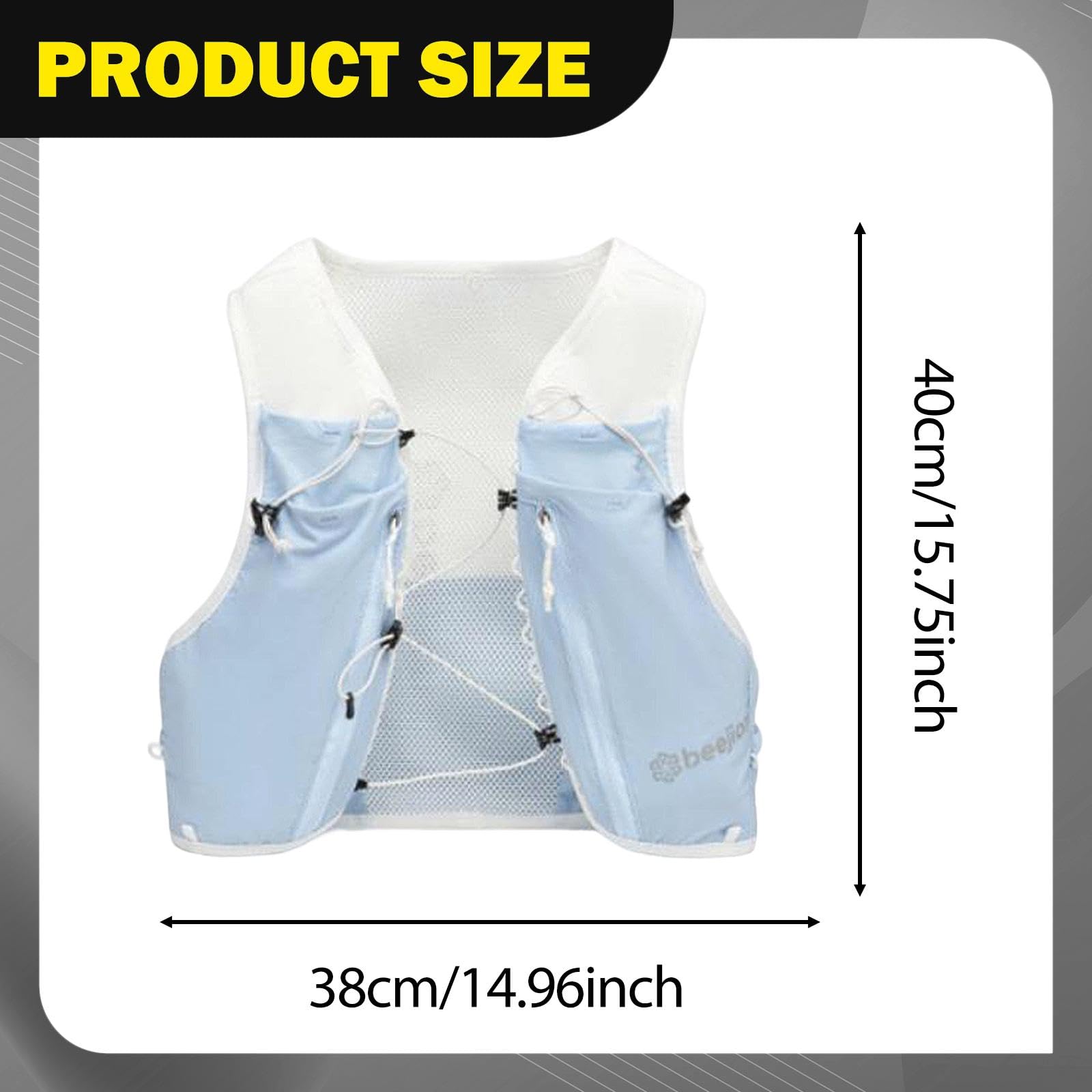 Gilet Running Zaino Idratazione Zaino Sportivo Zaino Multitasche Regolabile Materiale Nylon Adatto a Escursioni Ciclismo Corsa Arrampicata Campeggio a
