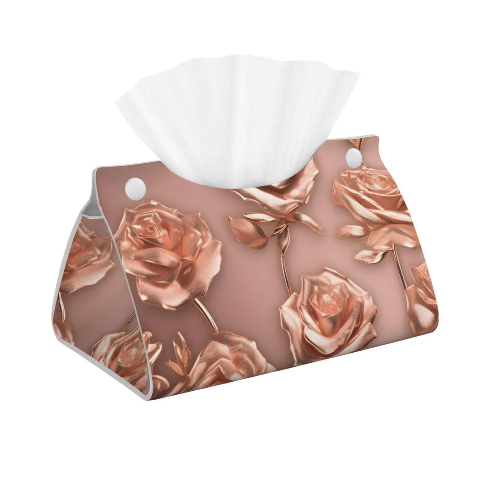 Rose Gold Wallpaper Print Long Tissue Box Cover Tissue Dispenser Box For Living Room, Office, Car, Bathroom