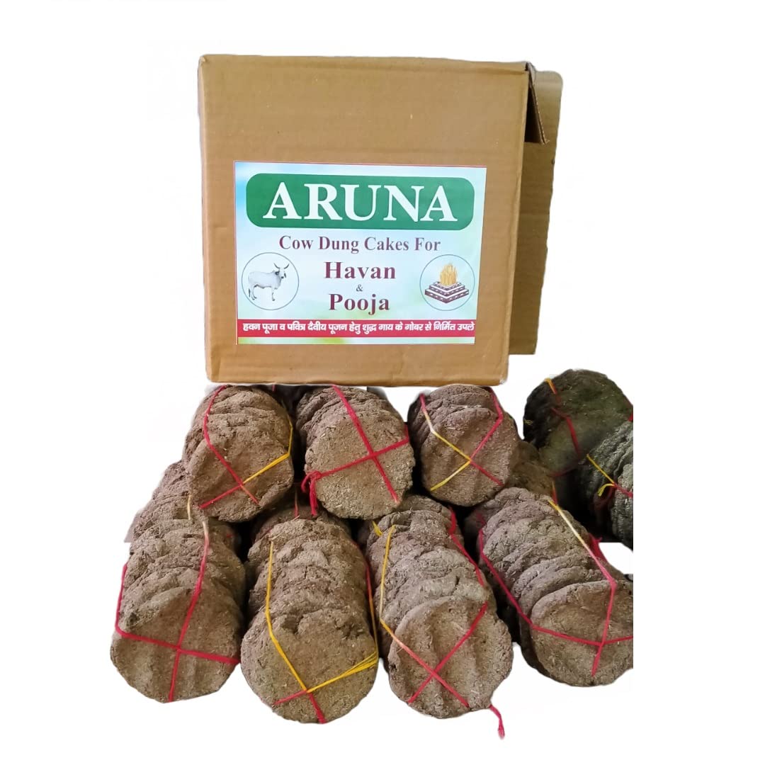 Aruna Special Cow Dung Cakes for Pooja & Havan Made of Pure Cow Dung, Holy Organic Cow Dung Cakes for All Religious Work (Set of 30,40,50,60 pcs) (50)-image-5