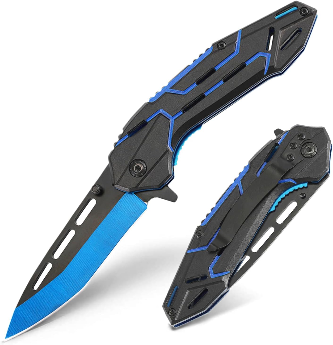 VIFUNCO Pocket Knife for Men, EDC Tactical Knife with Clip, Liner Lock, Stainless Steel Sharp Pocket Knives for Outdoor, Survival Camping Hiking, Gifts for Dad Him Husband