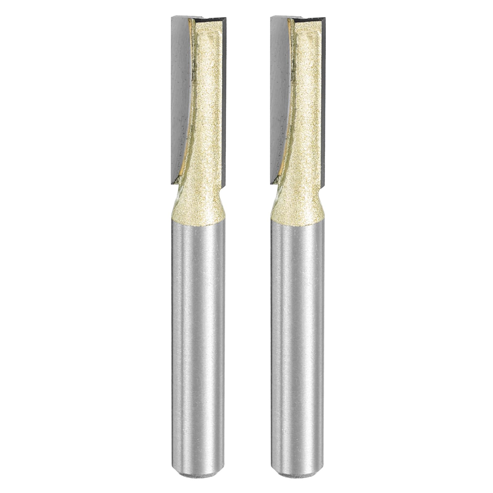 HARFINGTON 2pcs Bottom Cleaning Router Bit 1/4" Diameter 1/4" Shank Carbide Tipped Cutter Surfacing Planing Router Bits for Woodworking Planing