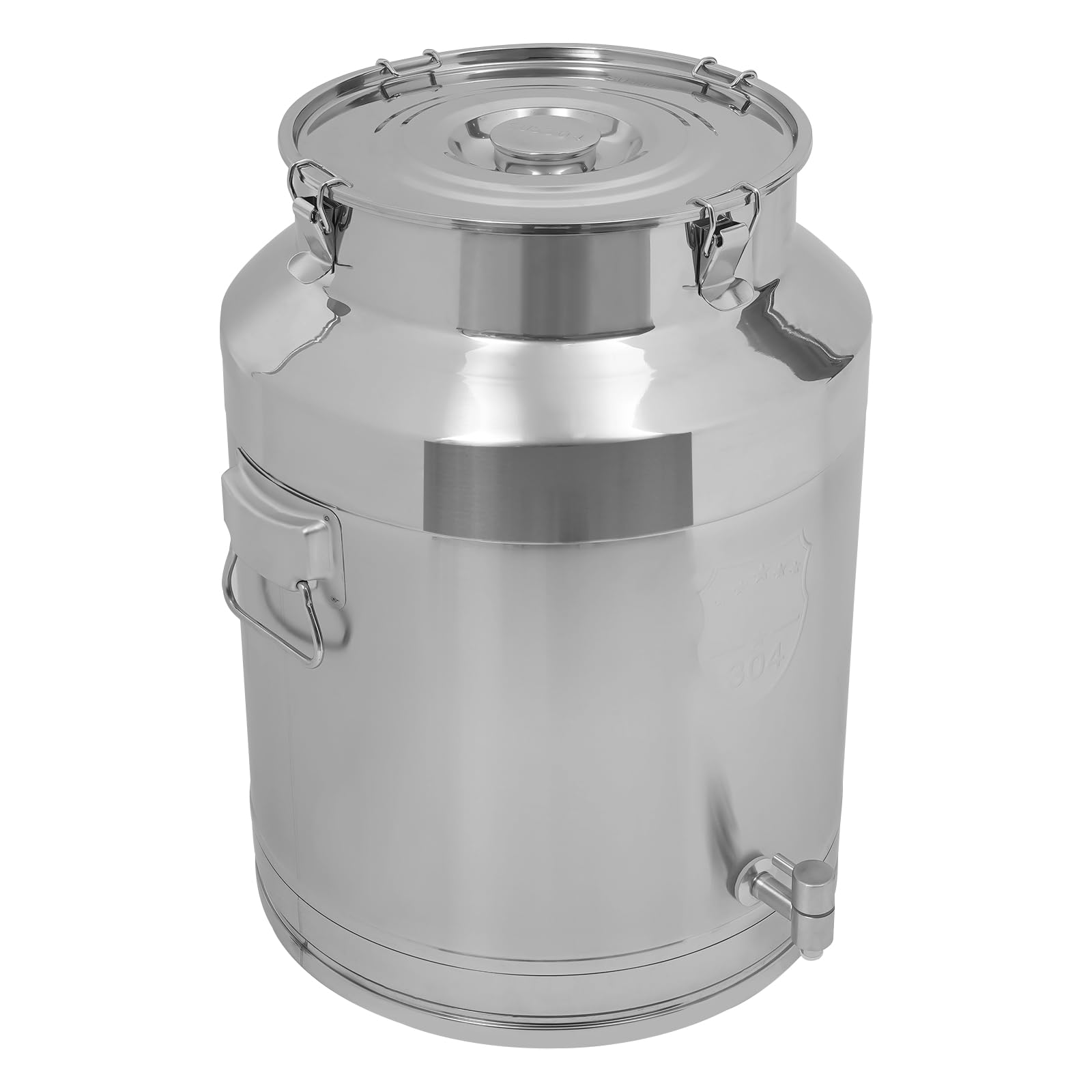 Stainless Steel Milk Can 64L Milk Bucket Wine Pail Bucket Jug Oil Barrel Canister Silicone Seal Barrels for Liquid Storage