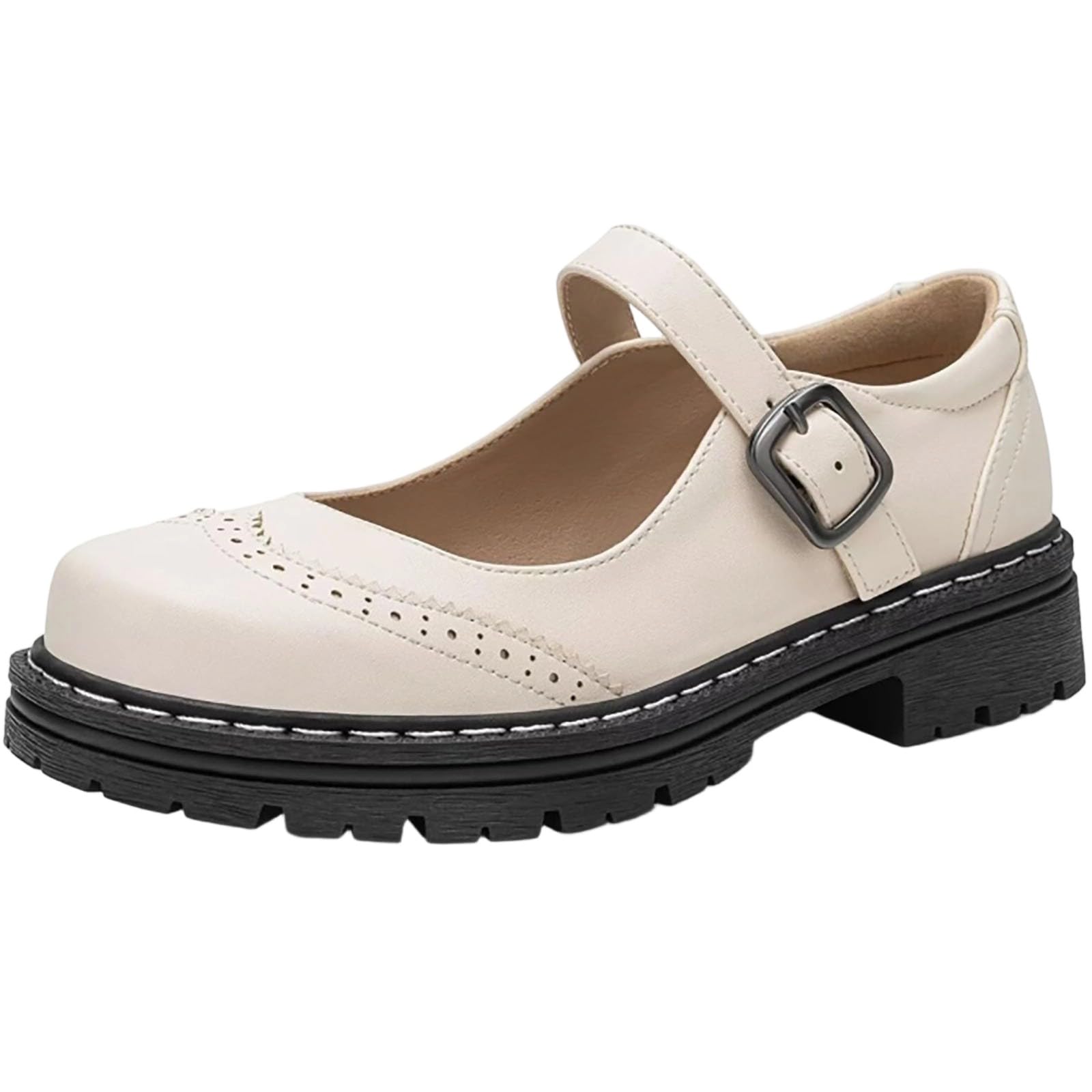 Generisch Scarpe da ginnastica da donna, taglio basso, con suola spessa e abbottonatura, eleganti, per il tempo libero, per l'estate, leggere