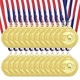 QUARKZMAN Médailles De Basketball 2 Pouces, Médailles d'or avec Ruban De Cou pour Compétitions De Sports D'Équipe Fêtes Cadeaux 24 Pièces