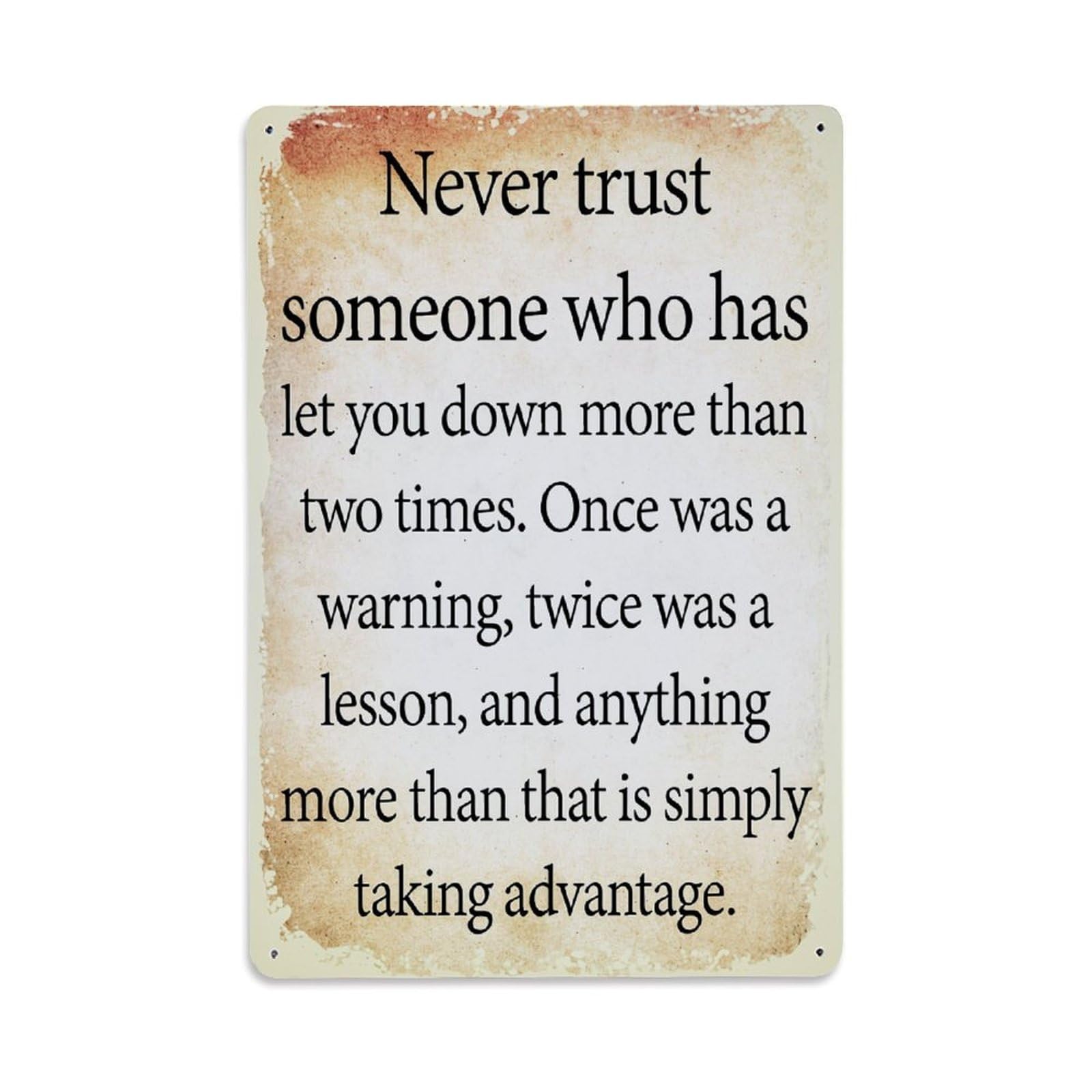 Jdfenggu Vintage Never Trust Someone Retro Metal Tin Sign, Decor Art Poster For Bar, Home, Man Cave, Kitchen, Laundry Room Gift 8X12inch