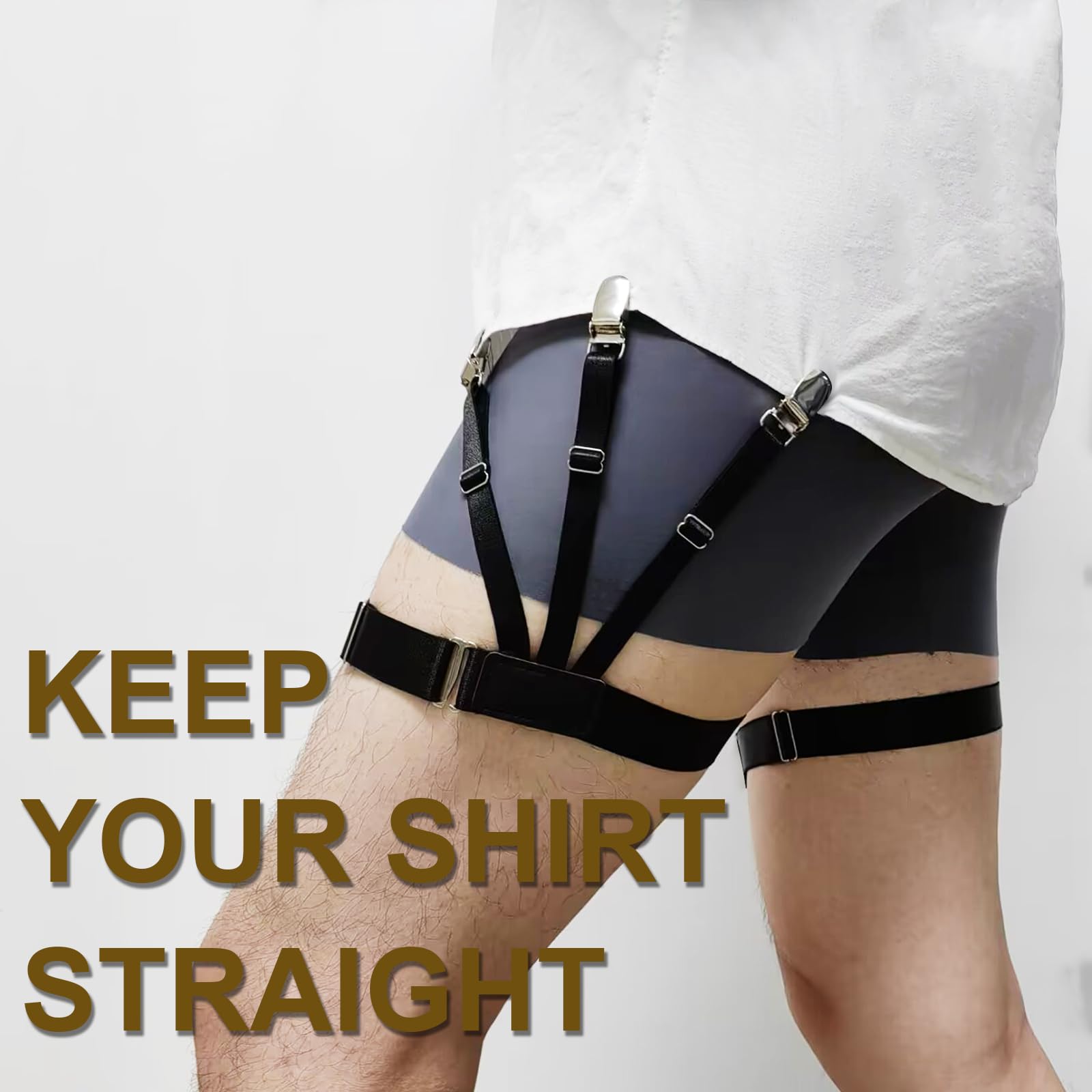 Soportes para camisa para hombre, policía, clips de camisa 3.0, accesorios de traje, para hombre, con ligas elásticas ajustables, soportes para camisas, tirantes para cinturón para mujeres