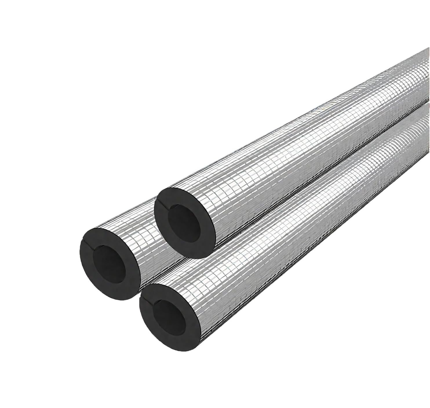 Tubo de espuma aislante for tuberías autoadhesivo, diámetro interior de 3/5" a 4-1/2", tubo de espuma ignífuga de papel de aluminio, 1 Uds.(ID 4-1/2"xT 1-3/16")