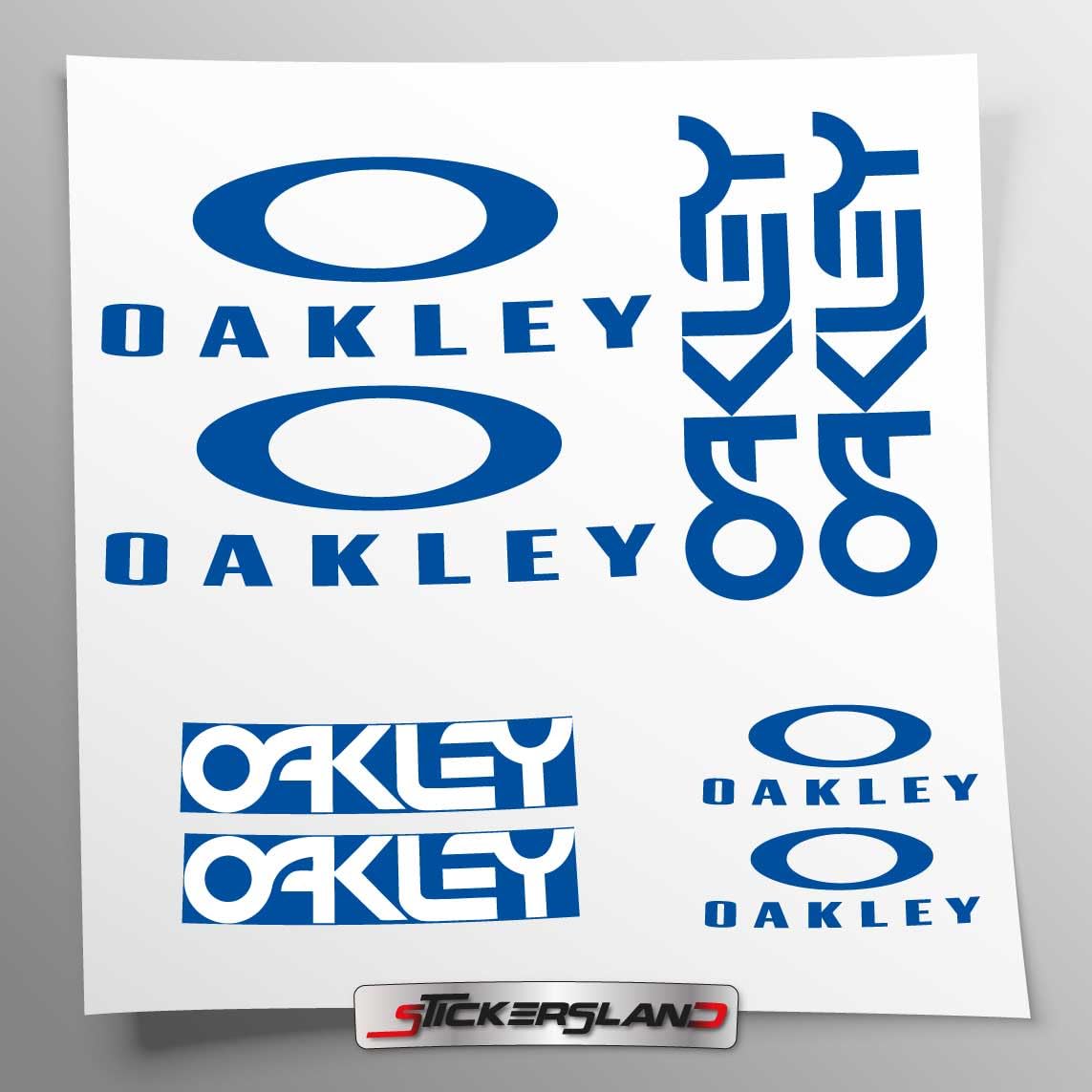 Sticker Kit Compatible with MTB Mountain Bike Frame and Helmet | Decals Sticker Decal Bike Logos | Stickersland® - Oakle (Glossy Blue)