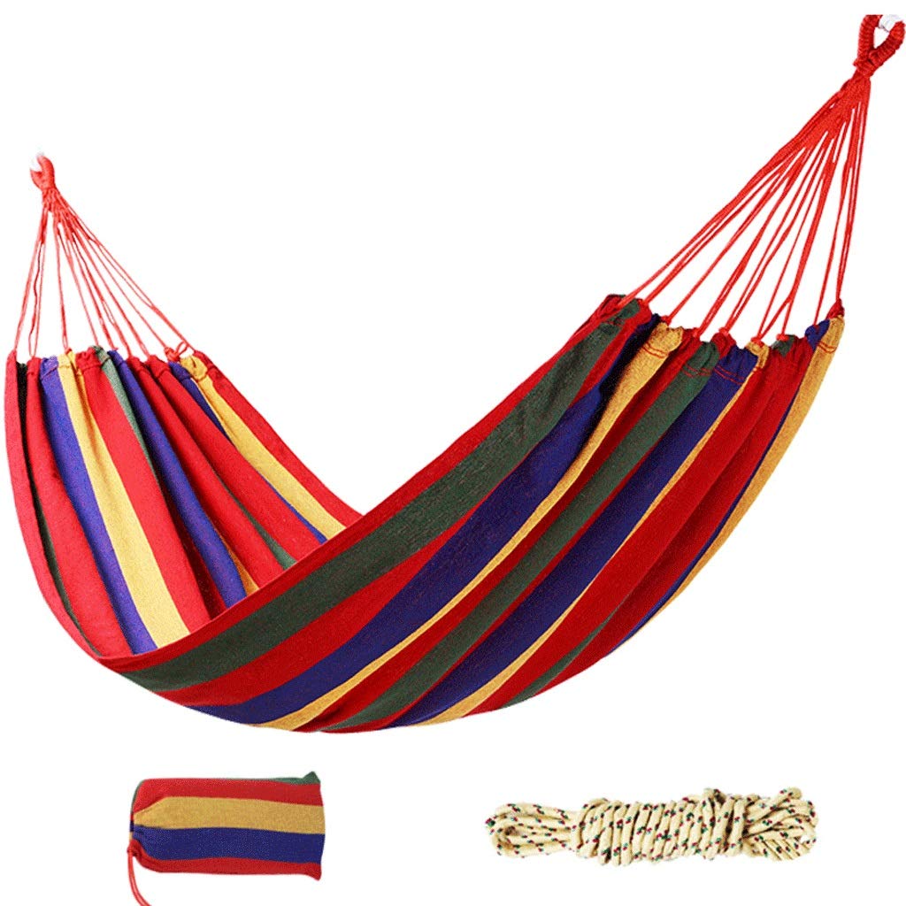Camping hammock, Portable Hammock Single Double Camping with Storage Bag Rainbow Stripe Hammocks