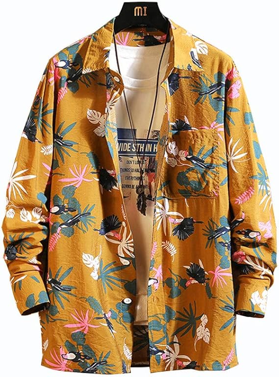 Amazon Angelo シャツ アロハシャツ 長袖シャツ 総柄シャツ メンズシャツ トップス ゆったり カジュアル メンズファッション シンプル オシャレ 綿 涼しい ストリート 爽やか 個性的 夏秋 大きいサイズ シャツ 通販