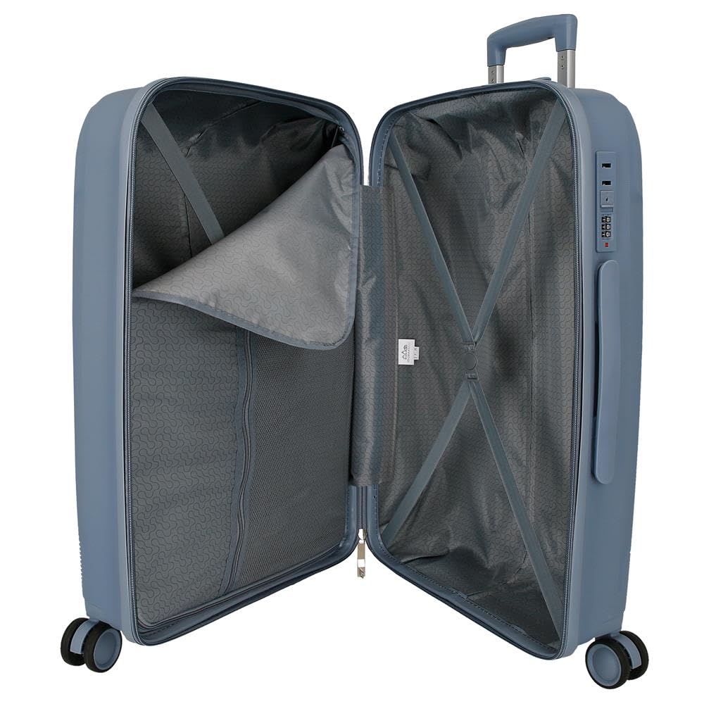 Roll Road Orbit Walizka Duża Niebieski 48x75x28 cm Twardy 4 kg Zacisk TSA Polipropylen 4 kg 88,8L, Niebieski, Talla única, Duża walizka