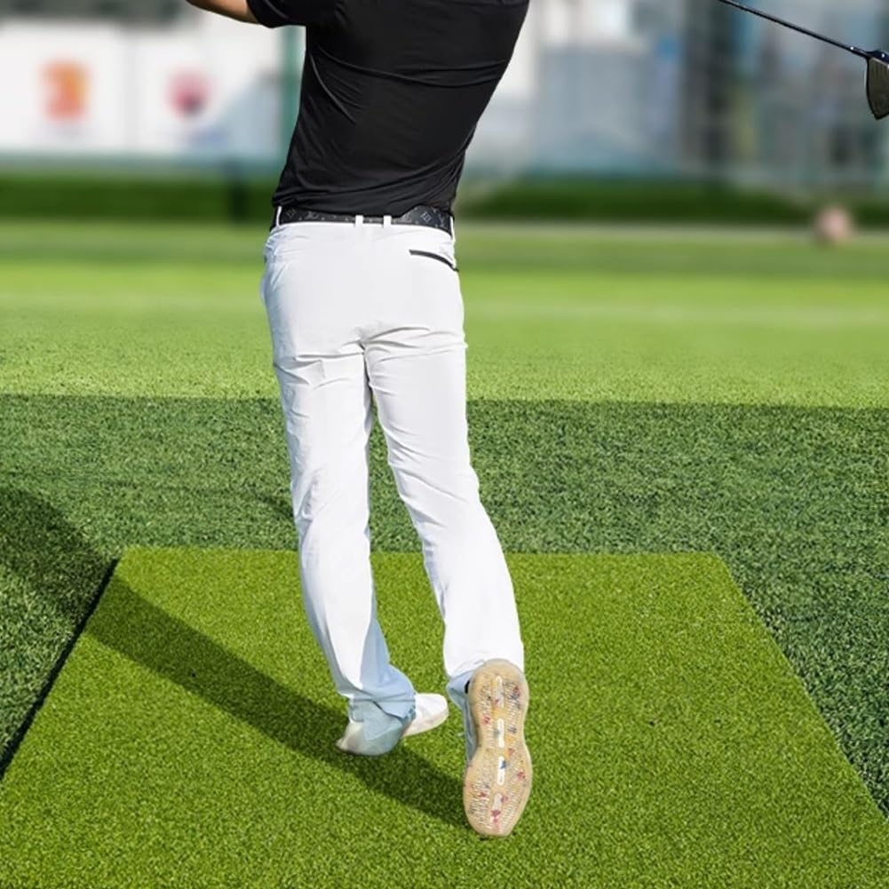 XLIHAWY Golf Mat, 20MM Thickened Golf Practice Mats, Home Golf Training Mats Improve Swing Skill, Golf Hitting Mat for Backyard Garage Indoor Outdoor Training(Green,1x1m)