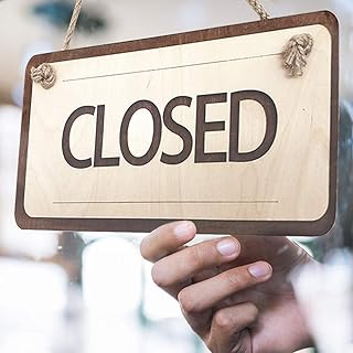 Wooden Open Closed Sign 12х6 Inch - Wooden Rustic Open and Closed Sign for Business - Wood Hanging Business Open Sign with Rope - Double Sided Vintage Open Signs for Shop Door Window Open Close Sign