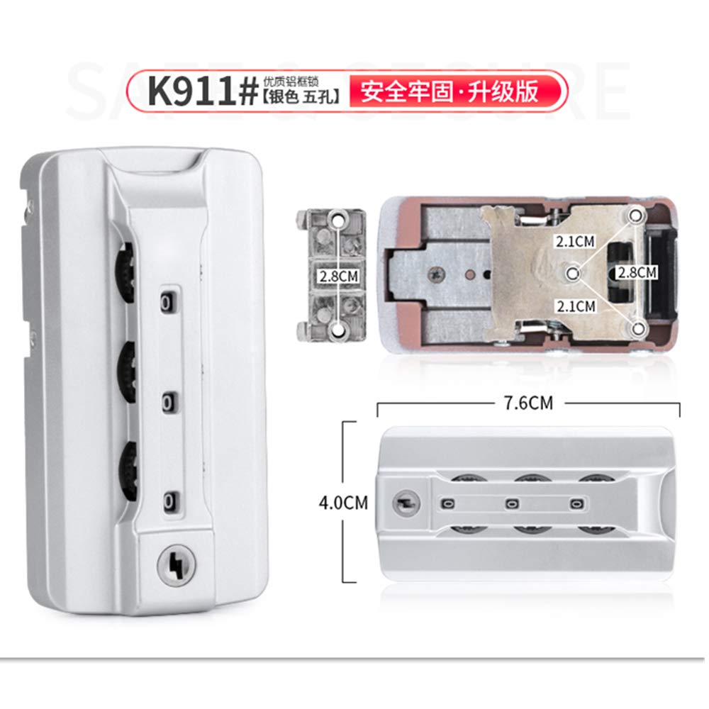 Set di una coppia lucchetti sicurezza argentati tipo K911#