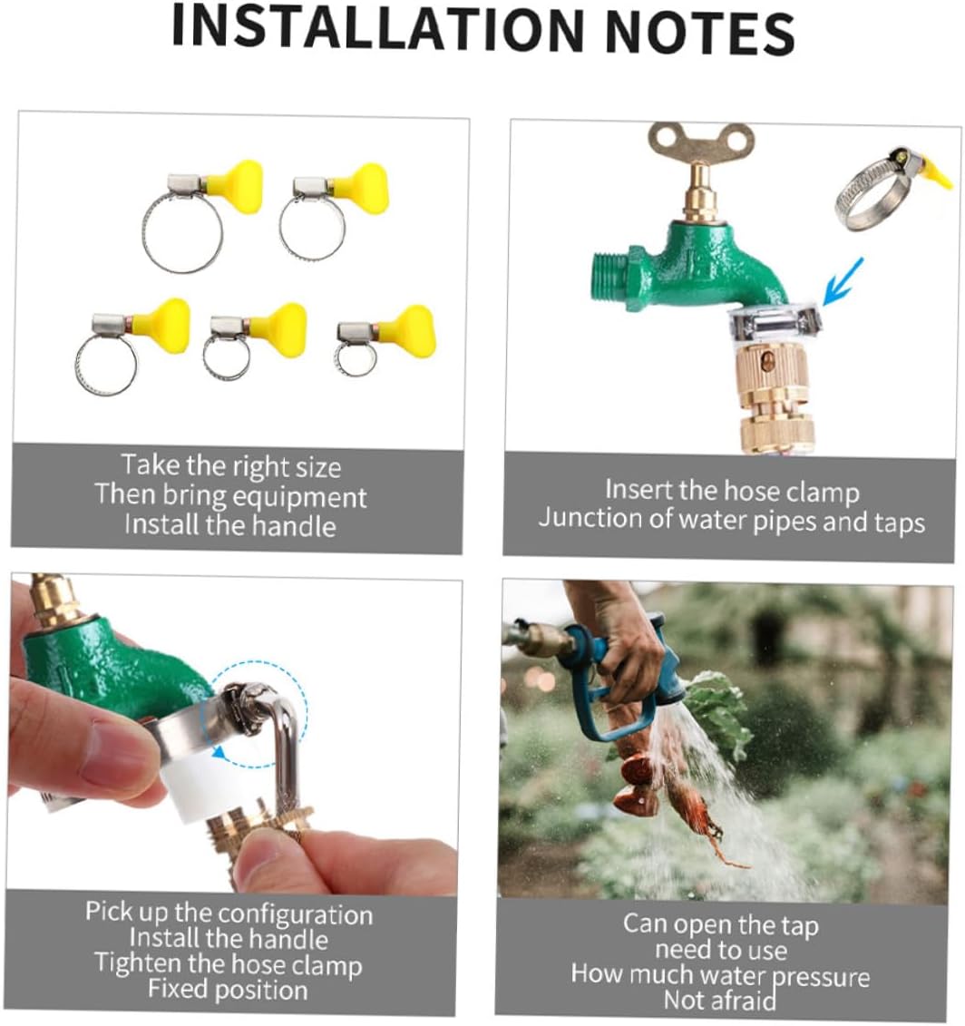 45pcs Stainless Steel Hose Clips with Plastic Handle Durable Hose Clamps Cables and Tubes Automotive and Home Applications and Resistant