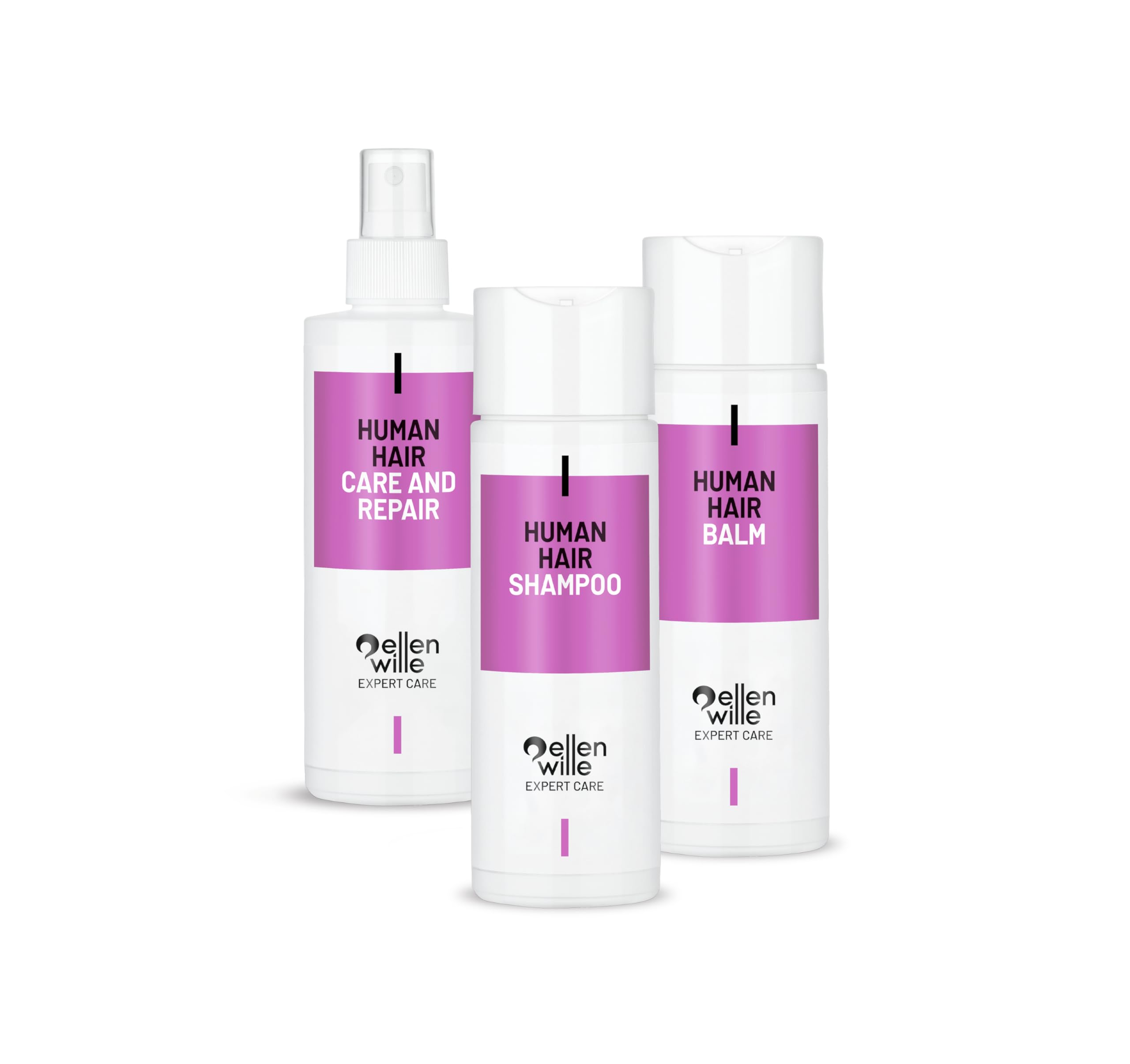 PurePower Care Set Shampoo + Balm + Spray for Real Hair Wigs Hairpieces