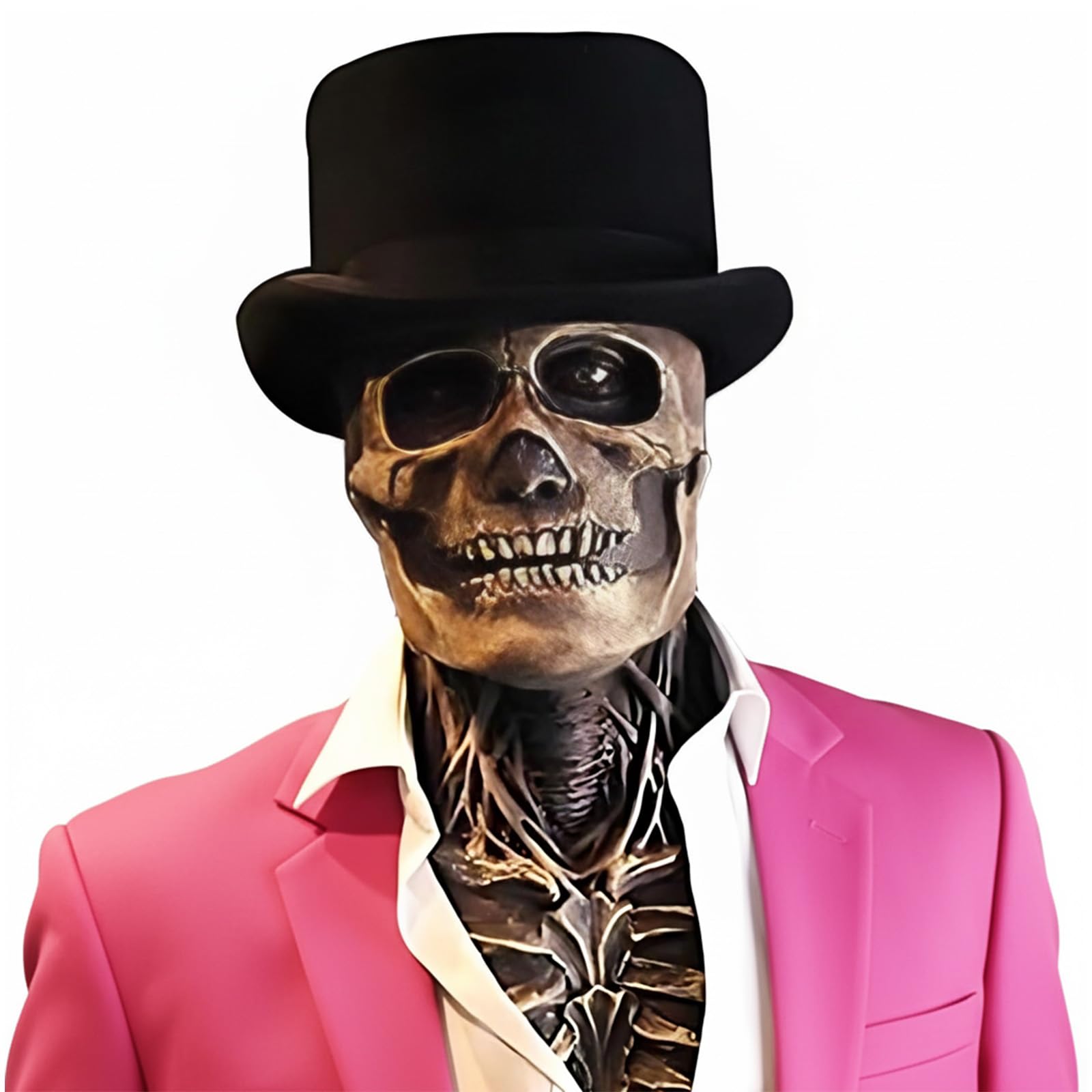 Skull Mask - Scary Full Head Skeleton Headgear - Realistic Halloween Cosplay Latex Horror Mask