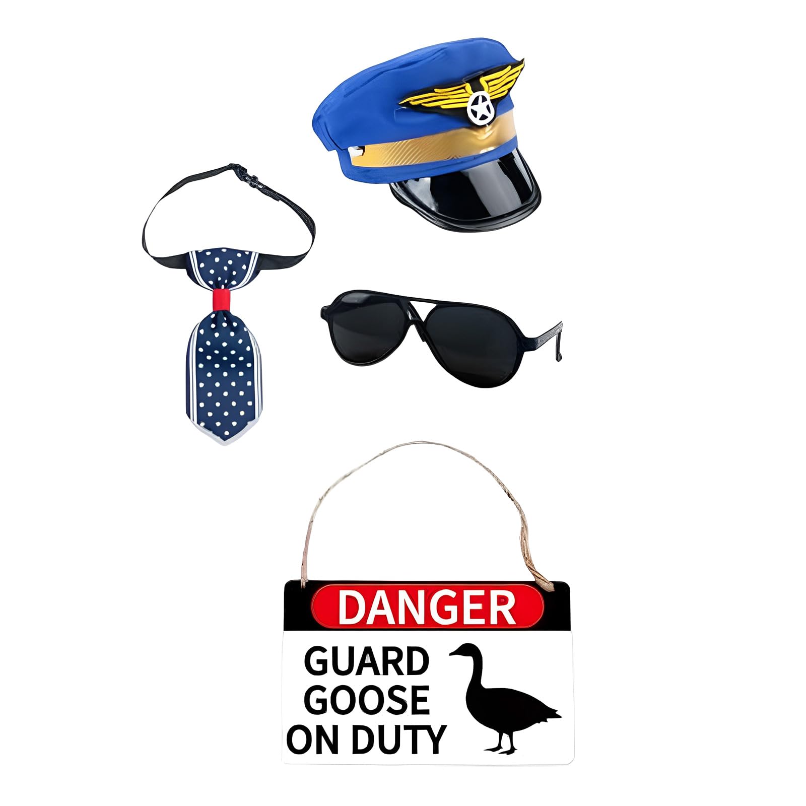 Kaeltsyn Lovely Geese in Outfit Warning Attires Ideal for Decors and Outdoor Design with Pet Friendly Construction Grass Decors