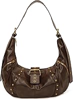 MOPOVO Y2K Hobo Shoulder Bag for Women - Vegan Leather Punk Clutch Purse, Trendy Small Handbag