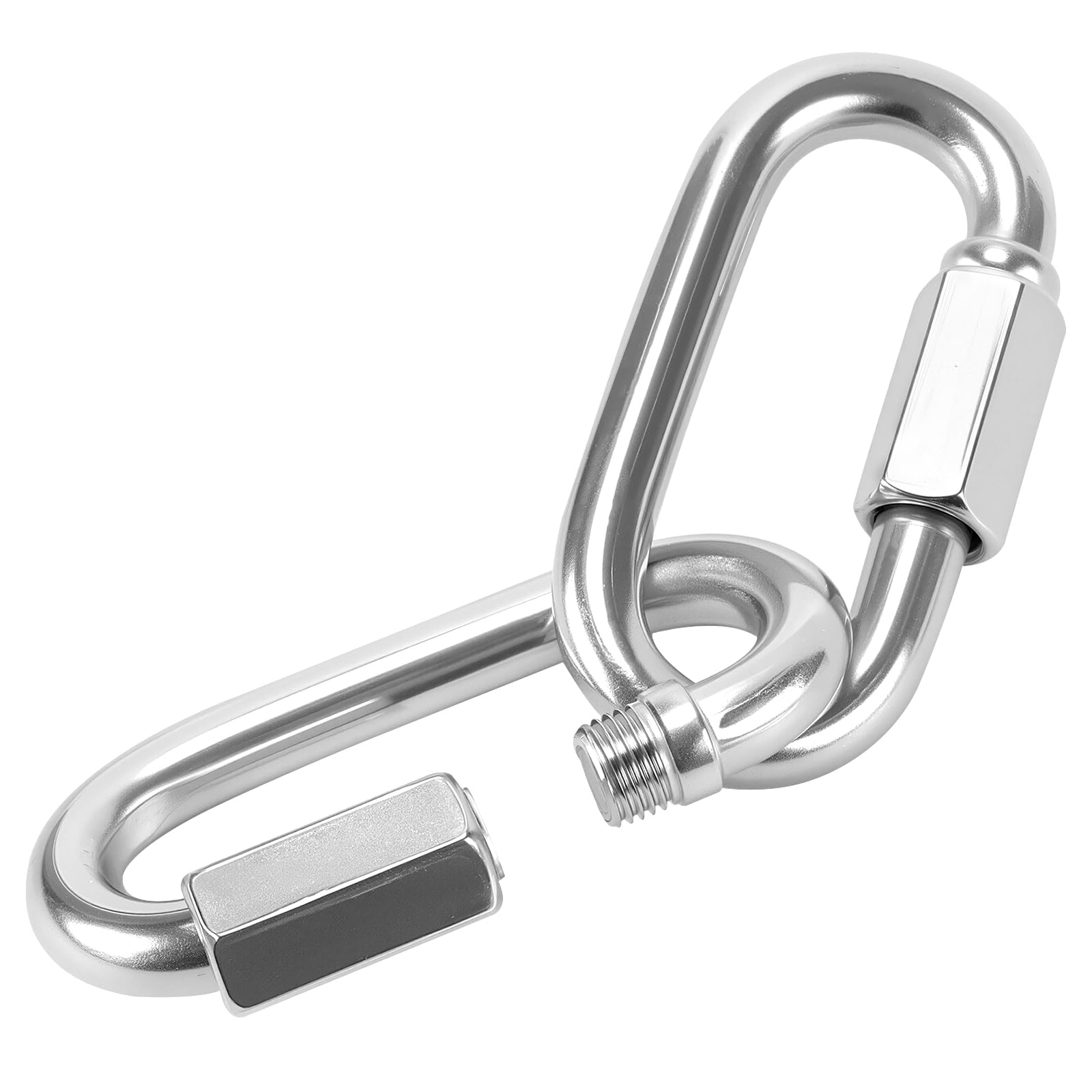 Lot de 4 mousquetons à visser M10 en acier inoxydable - Maillon de chaîne M10 - Charge maximale : 1000 kg - Mousquetons pour chaînes et applications industrielles