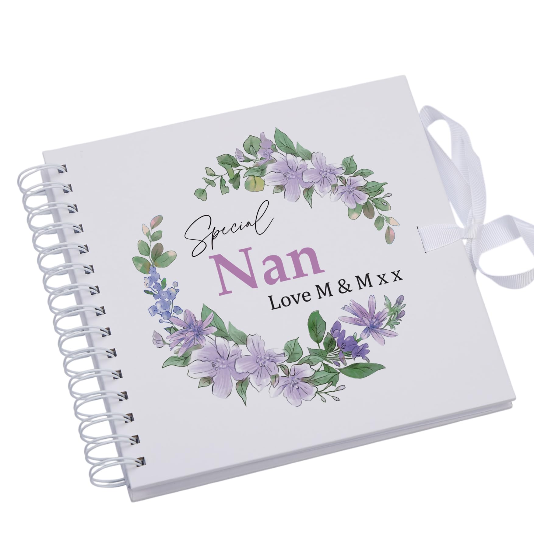 Ukgiftstoreonline White Personalised Special Nan Scrapbook Photo Album Memory Keepsake Gift