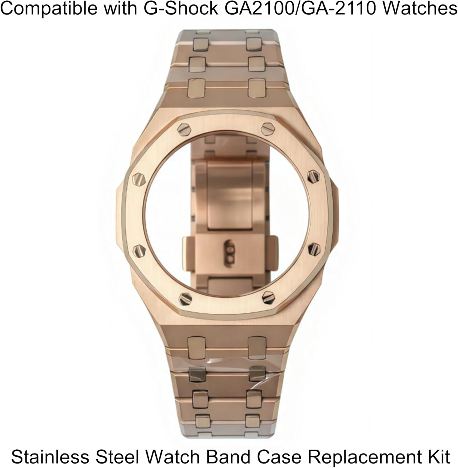 GA2100 Stainless Steel Mod Kit, Metal Case Band Set with Polished & Brushed Finish Replacement Strap Compatible with Casio G-Shock GA2100/GA-2110 Watches