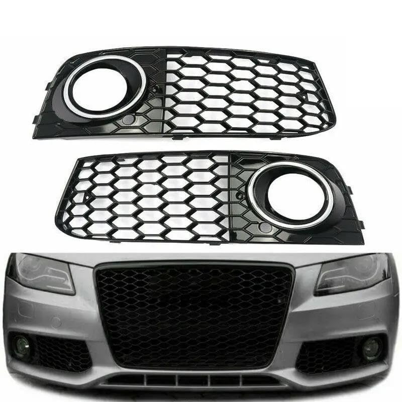 Grilles phares antibrouillard pour A4 B8 2009-2011 noirs calandre 1 paire - 6