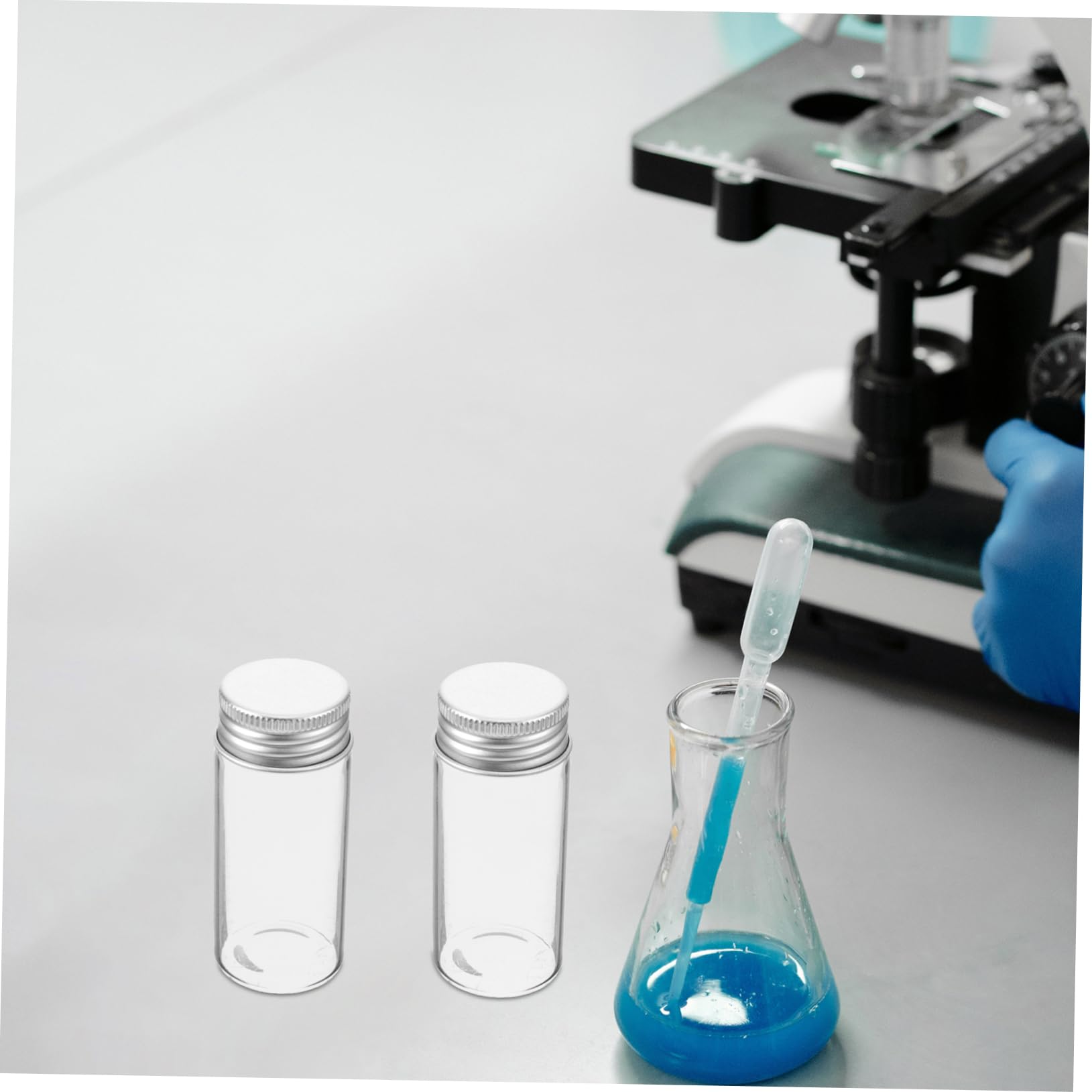 TOPBATHY 2 Series Botella Sellada por Tubo De Ensayo Pequeño Tapa Prueba Hermético Tubos Tubos De Ensayo De Laboratorio Claro Tubos Vacios Tubos De Ensayo Anchos Vidrio Piezas*2