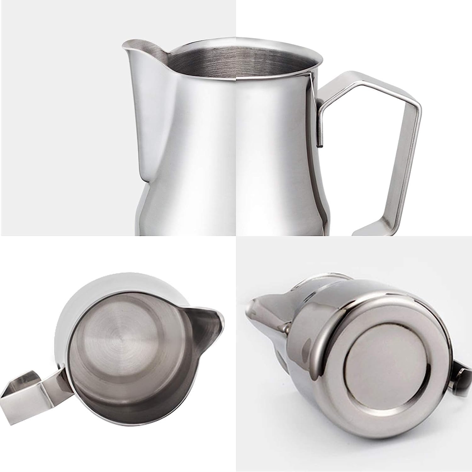 Easyworkz Milchaufschäumkrug aus Edelstahl 450ml Espresso Dampfkrug Milchkännchen Kaffee Schaumkrug Milchkrug Tasse Cappuccino Latte Art Tasse