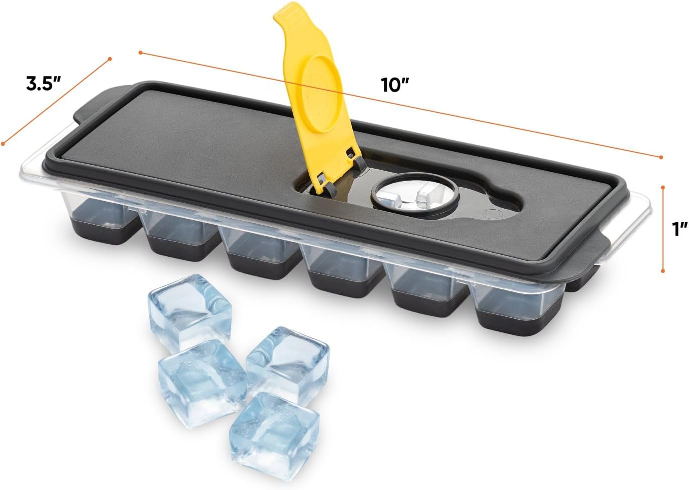 Superio Ice Cube Tray, Silicone Ice Cube Molds with Lid for Freezer, Ice Cubes for Whiskey, Cocktails, Juice (4 Pack)