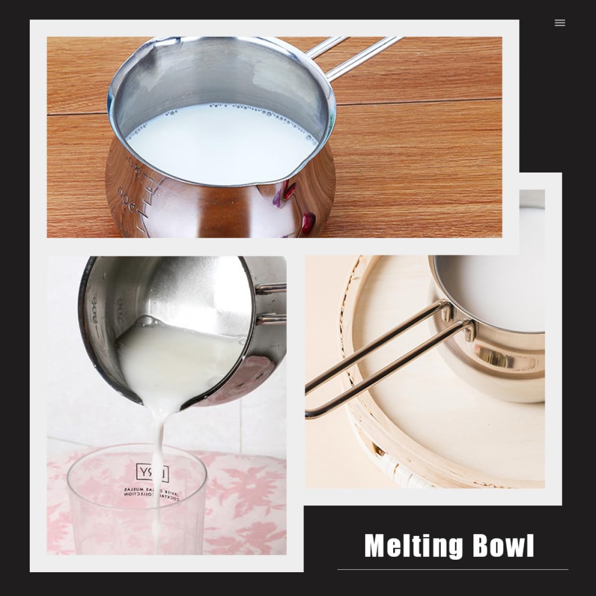 NAMOARLY 1pc Stainless Steel Melting Pot for Butter and Cheese Versatile Double Boiler for Chocolate Kitchen Essential for Cooking and Baking