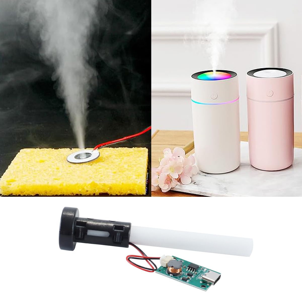 4 pezzi di nebulizzatore a ultrasuoni – Piastra per pellicola atomizzatore USB, accessori per umidificatore e nebulizzatore fai da te