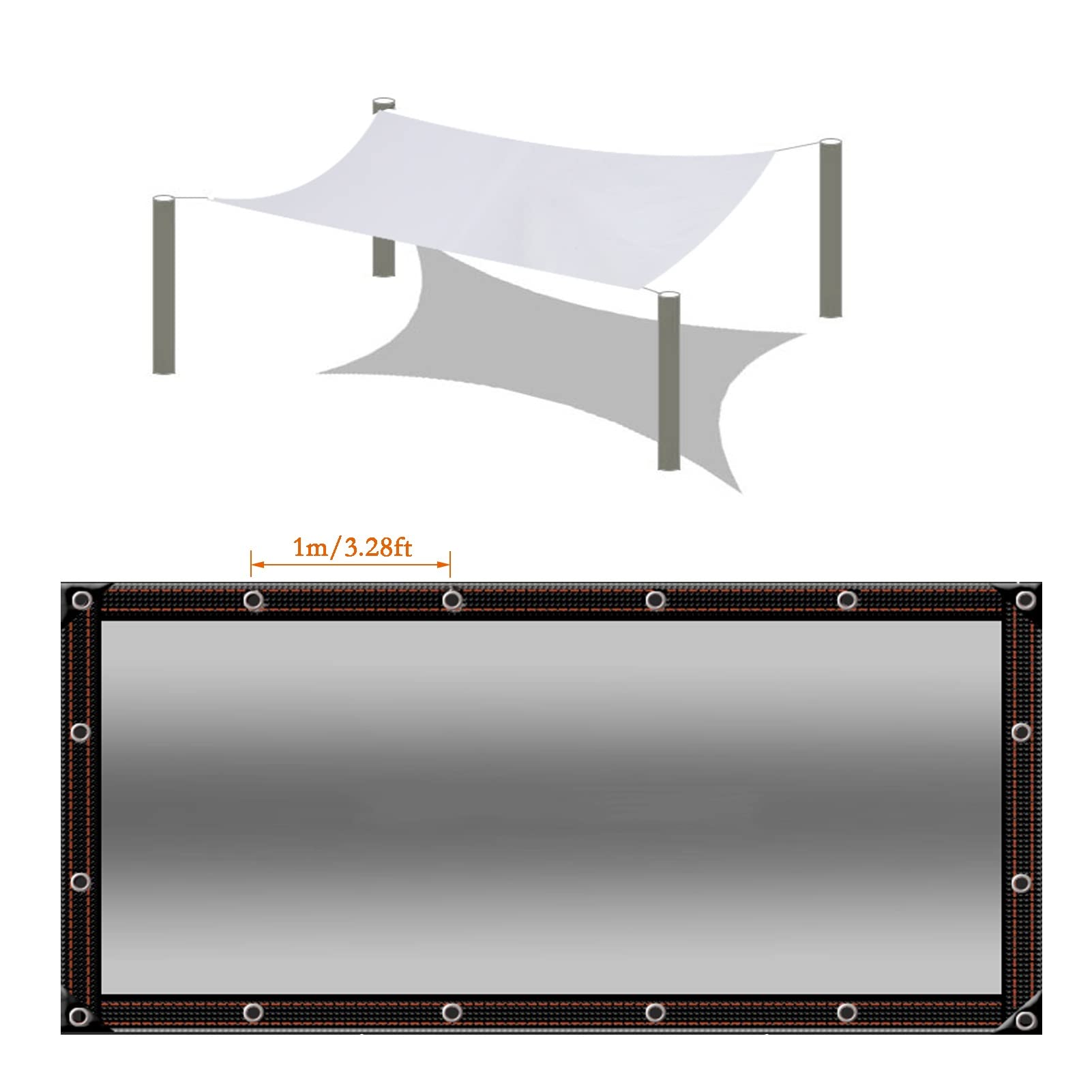 FWTXZTER Telo Impermeabile per Esterno, 3x4M Telone Trasparente in PE Impermeabile da con Occhielli, Robusto Copertura Teloni per Giardino Gazebo Pavilion Terrazza