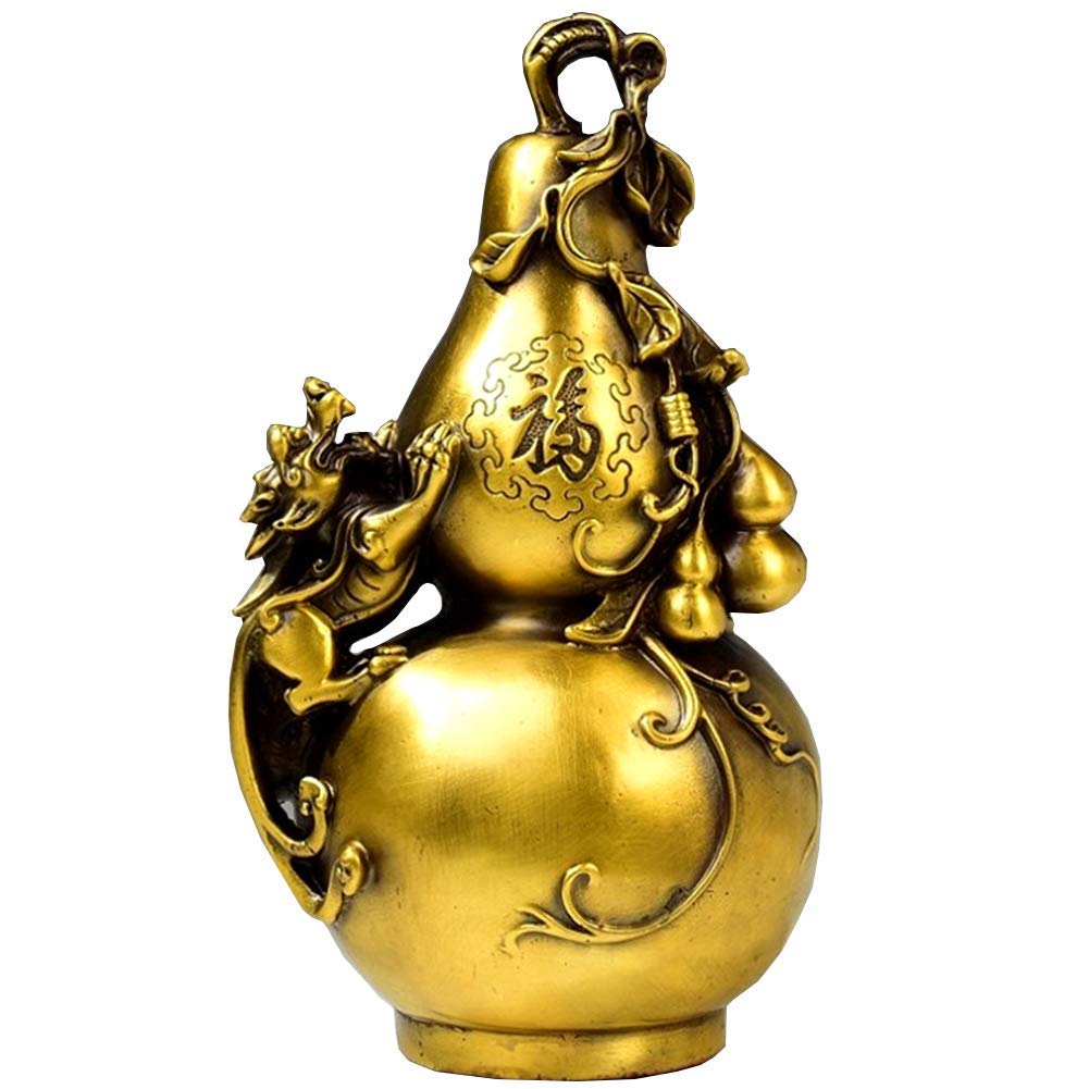 YNIYUJKL Chinese Statue Ornament Brass Feng Shui Wu Lou/Hu Lu With Carving Pi Xiu And Money Frog Sculpture Home Decoration, Attracting Wealth And Good Luck,Set,B-A