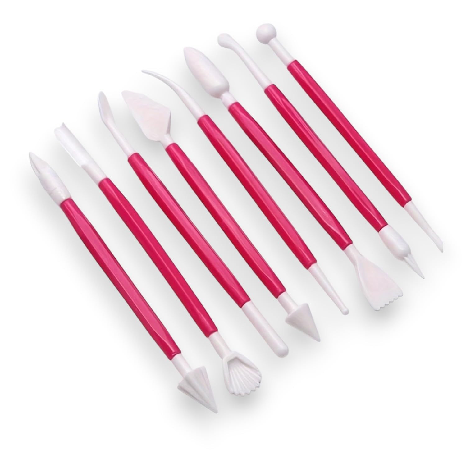 Sumiko Plastic Ceramic Pottery Tools Set of 8, Carving Double Heads Clay Modelling, Sculpting, Shaping, Fondant Cake Decorating, Polymer Tools for Art & Craft Supplies for Kids, Artist