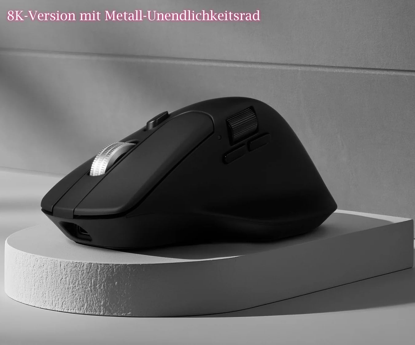 Keychron M6 8K Wireless Bluetooth/2.4 GHz/Kabelgebundene Optische Maus,8000Hz Leichtgewicht 86g Programmierbarer PixArt 3950 Sensor 26K DPI/ 650 IPS Für Windows Mac Linux (Schwarz)