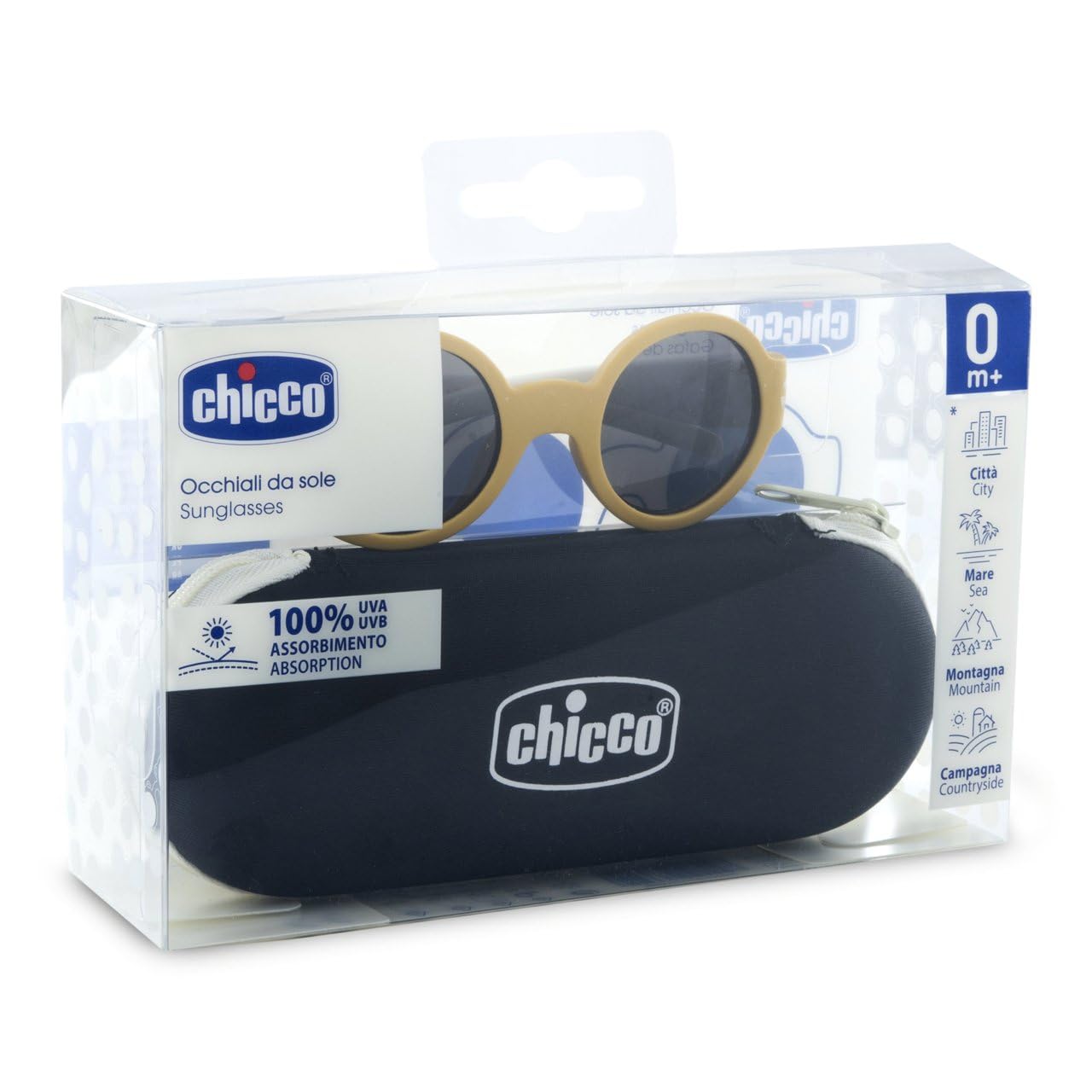 Chicco | Sonnenbrille für Kinder 0M+ – Farbe Beige – vollständiger Schutz vor UVA/UVB – flexibler Rahmen