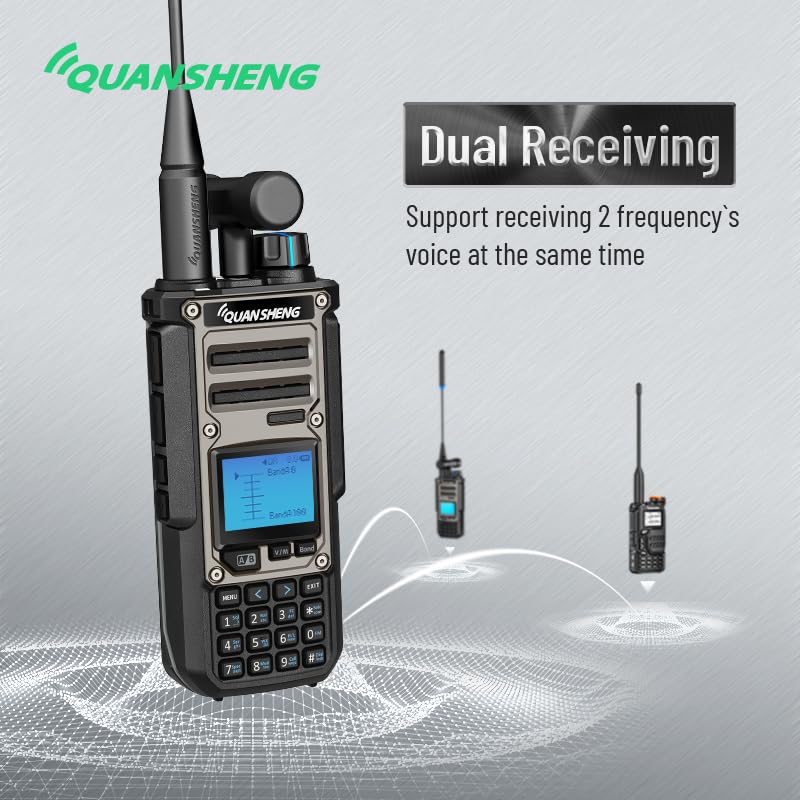 Walkie talkie multi-banda QuanSheng TK11(8) - 10W, alertas