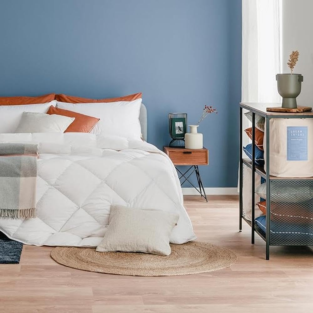 DREAMIN*101 - Piumone Matrimoniale Invernale Caldo Leggero in 90% Piumino d'Oca con Federa Esterna in Cotone, Trapunta Matrimoniale Invernali Anallergica e Traspirante, Piumino Matrimoniale 260x240 cm