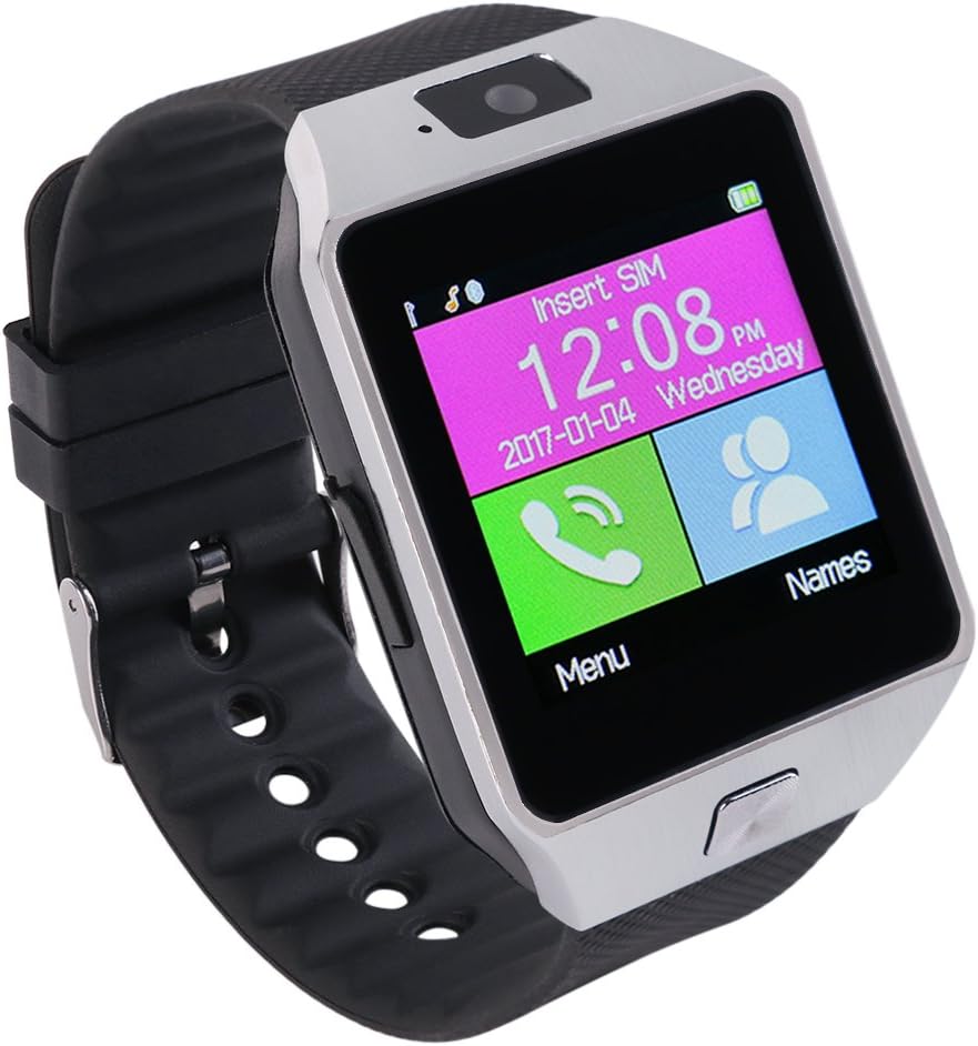DZ09 Bluetooth Smart Watch, Touch Screen Smart Wrist Watch with Camera SIM TF Card for Samsung, Nexus, Htc, Sony and Other Android Smartphones (Silver)