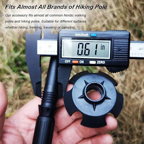 Miniatura 4 de Puntas para bastón, accesorios de bastón de senderismo, puntas de goma, juego de 6 soportes de lodo de soporte de nieve para bastones de senderismo