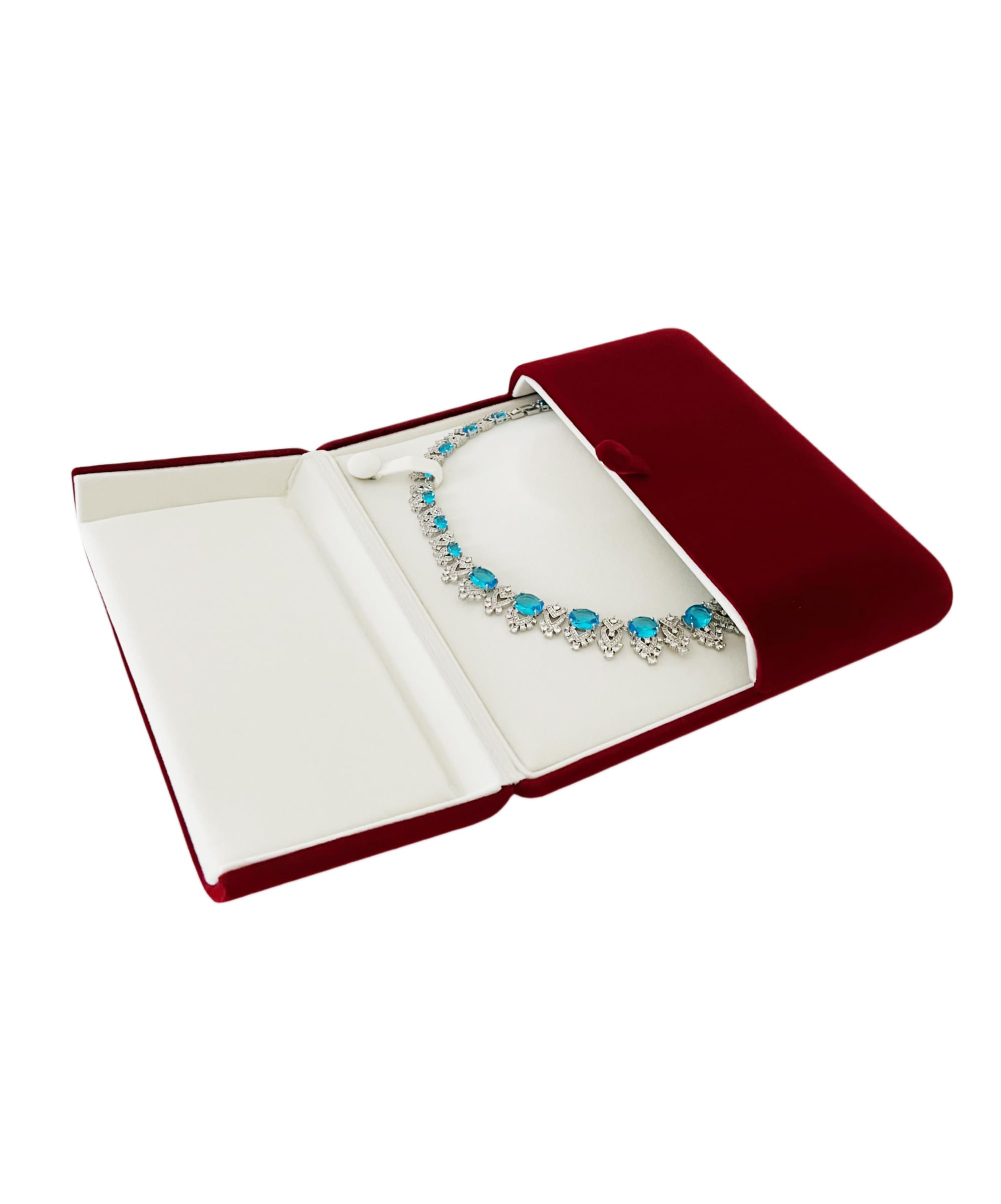 Dunkelrot Kastanienbraun, Premium-Qualität, kastanienbrauner Samt, Halskettenbox, Bankett, Perlenkette, Perlenstränge für Hochzeit, Geburtstag, Verpackung, hochwertig (Schmuck ist nicht