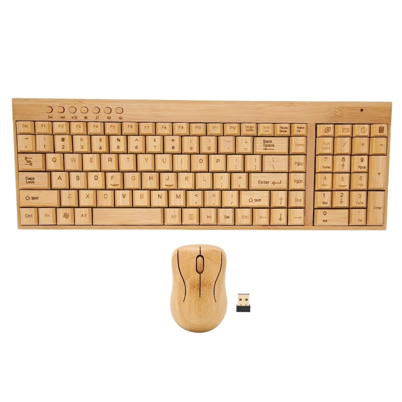 Klawiatura i Mysz do Gier, Bambusowa Klawiatura I Mysz Bambusowa Drewniana Klawiatura I Mysz PC 2,4 GHz Do Laptopa PC Wodoszczelna Klawiatura i Mysz