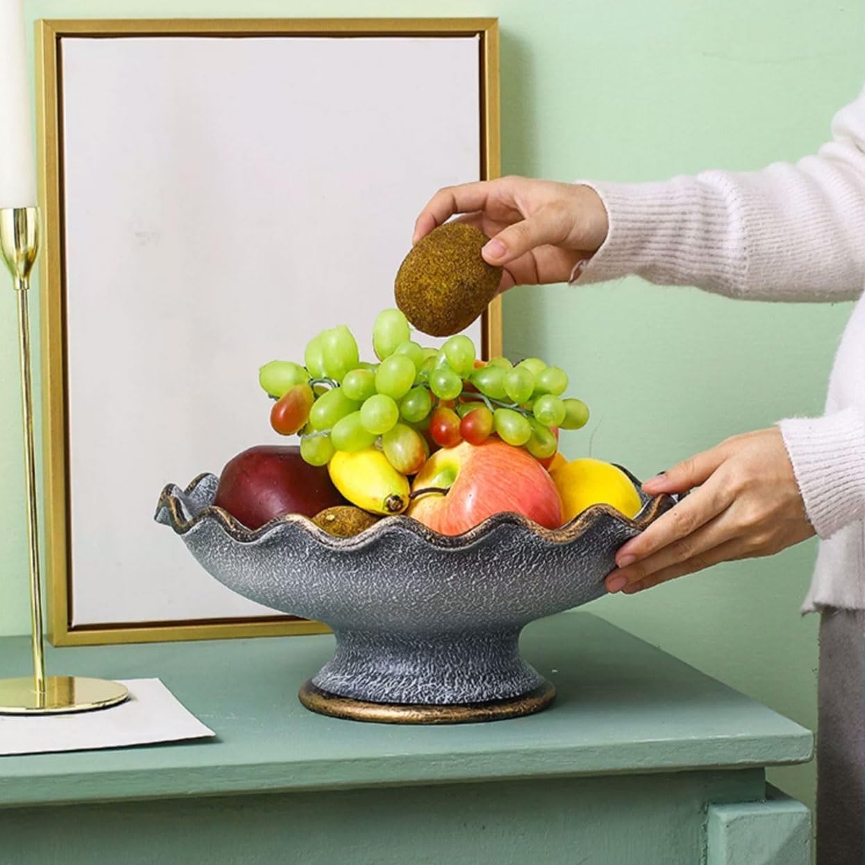 フルーツボウル セラミックプレートファッションフェザーデザイン